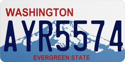 WA license plate AYR5574