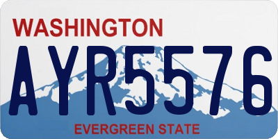 WA license plate AYR5576