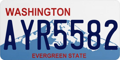 WA license plate AYR5582