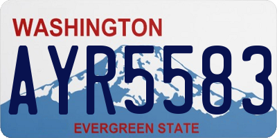 WA license plate AYR5583
