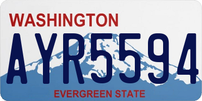 WA license plate AYR5594