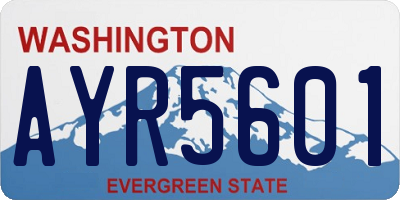 WA license plate AYR5601