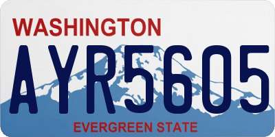 WA license plate AYR5605