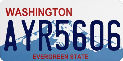 WA license plate AYR5606