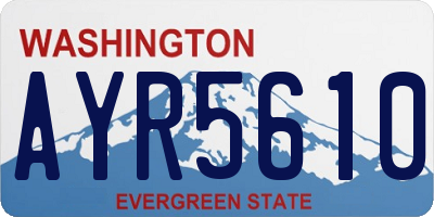 WA license plate AYR5610