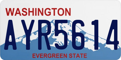 WA license plate AYR5614
