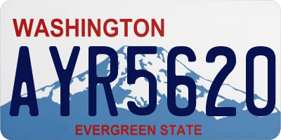 WA license plate AYR5620