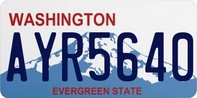WA license plate AYR5640
