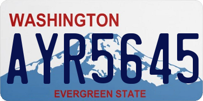WA license plate AYR5645