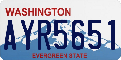 WA license plate AYR5651