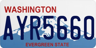 WA license plate AYR5660