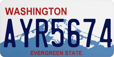 WA license plate AYR5674