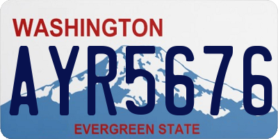 WA license plate AYR5676