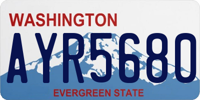 WA license plate AYR5680