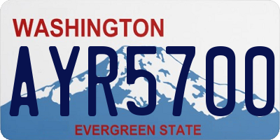 WA license plate AYR5700