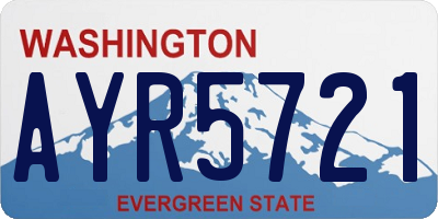 WA license plate AYR5721