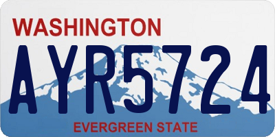 WA license plate AYR5724
