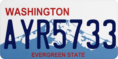 WA license plate AYR5733
