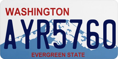 WA license plate AYR5760