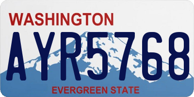 WA license plate AYR5768