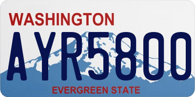 WA license plate AYR5800