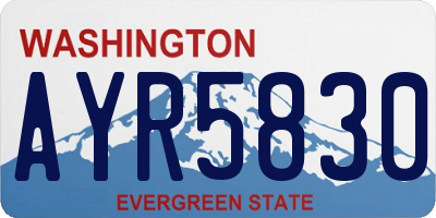 WA license plate AYR5830