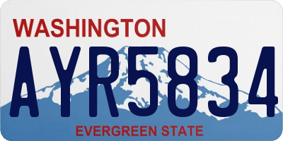 WA license plate AYR5834