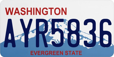 WA license plate AYR5836