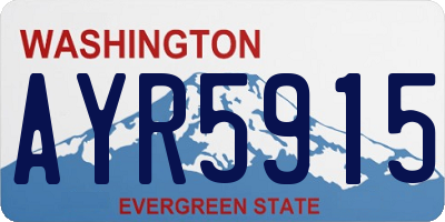 WA license plate AYR5915