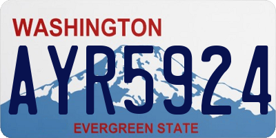 WA license plate AYR5924