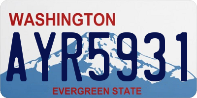 WA license plate AYR5931