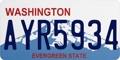 WA license plate AYR5934