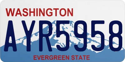 WA license plate AYR5958