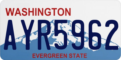 WA license plate AYR5962