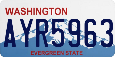 WA license plate AYR5963