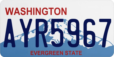 WA license plate AYR5967