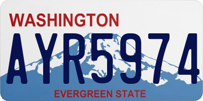WA license plate AYR5974