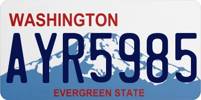 WA license plate AYR5985