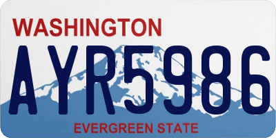 WA license plate AYR5986