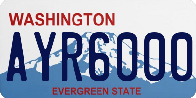 WA license plate AYR6000