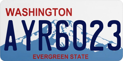 WA license plate AYR6023