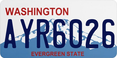 WA license plate AYR6026