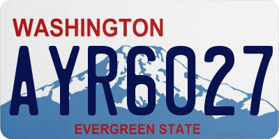 WA license plate AYR6027
