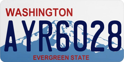 WA license plate AYR6028