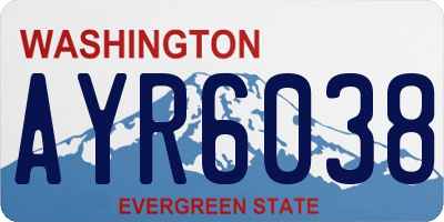WA license plate AYR6038