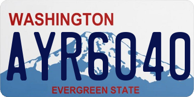 WA license plate AYR6040