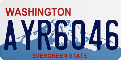 WA license plate AYR6046