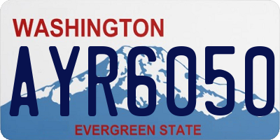 WA license plate AYR6050