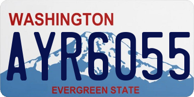 WA license plate AYR6055
