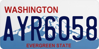 WA license plate AYR6058